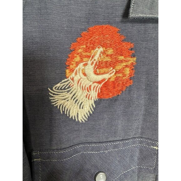 Howler Brothers Gaucho Bark At The Moon Pearl Snap Shirt Men’s Size XL - Picture 2 of 12